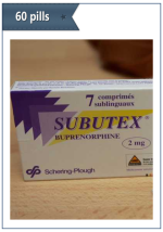 Subutex (Buprenorphine) 60 pills per package